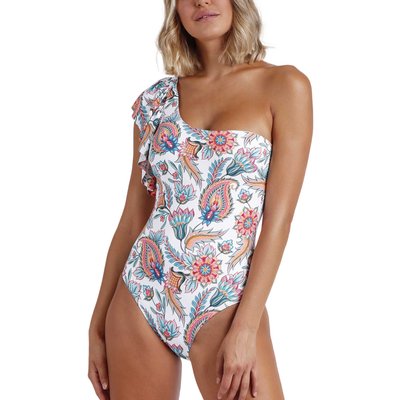 Maillot SÉDUCTION bain une pièce asymétrique à volantsPaisley ADMAS
