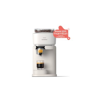 Machine à expresso Baristina BAR300/03 cafetière à grain Blanche + Porte-filtre jaune mangue PHILIPS