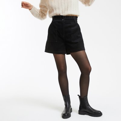 Paperbag-Shorts aus Cord, hoher Bund LA REDOUTE COLLECTIONS