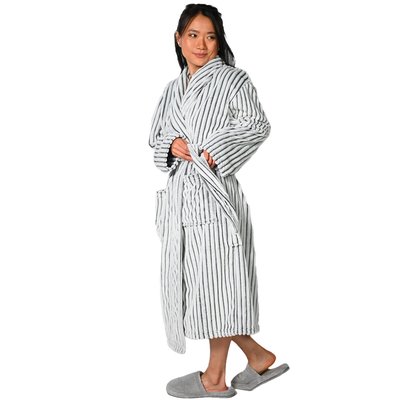 Peignoir polaire mixte côtelé KASH SENSEI MAISON