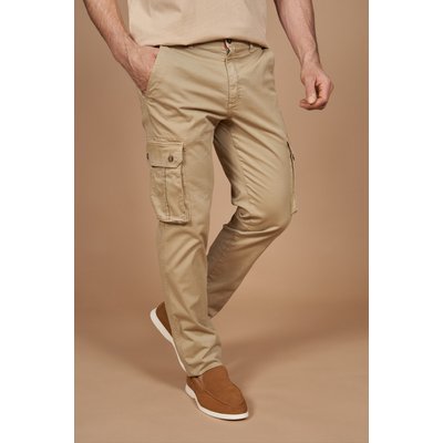 Pantalon cargo uni toile fine stretch MCS