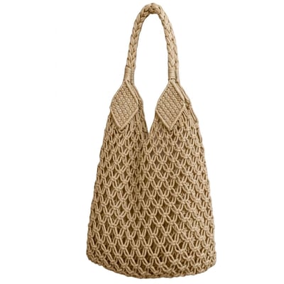 Sac crochet beige 35x66cm WADIGA