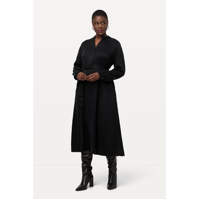 Robe midi en cupro à col chemise ULLA POPKEN