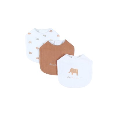 Lot 3 bavoirs mousseline - Elephants NOUKIE'S