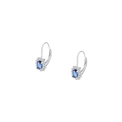 Boucles d'oreilles en argent 925 et oxyde de zirconium et verre CLEOR