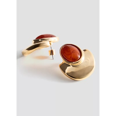 Boucles d'oreilles résine bicolores MANGO