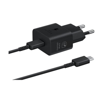 Chargeur USB-C 25W Noir avec Câble usb type C SAMSUNG