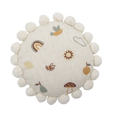 Coussin enfant rond coton imprimé  AGNES BLOOMINGVILLE