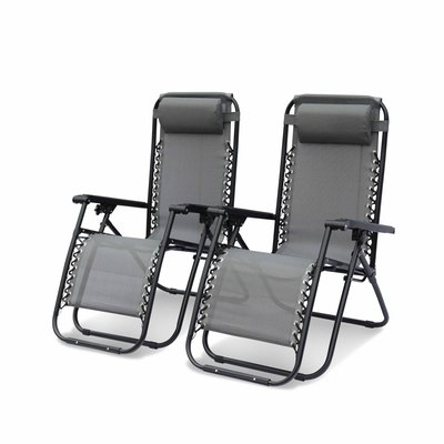 Fauteuil relax acier pliante multi positions (lot de 2) PATRICK SWEEEK