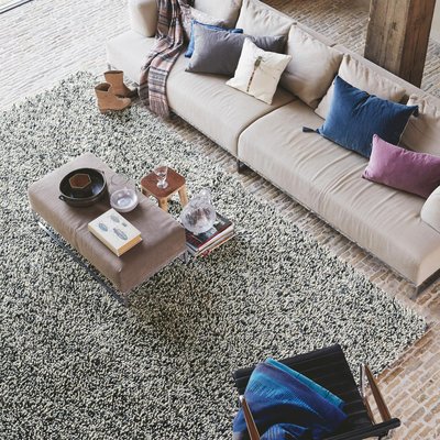 Tapis shaggy tissé en laine motif faux uni ROCKS UN AMOUR DE TAPIS