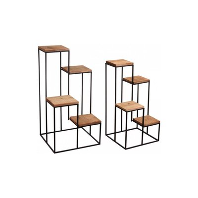 Sellette en métal 4 plateaux en bois (Lot de 2) AUBRY GASPARD
