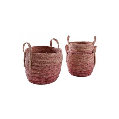 Cache-pots en maïs teinté (Lot de 3) Rose AUBRY GASPARD