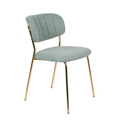 Chaise de repas en tissu avec pieds dorés - BELLAGIO MATHI DESIGN