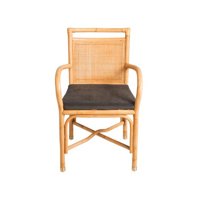 Fauteuil de table rotin et velours RIVIERA KOK