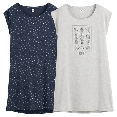 Lot de 2 chemises de nuit en coton SO'HOME