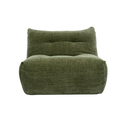 Fauteuil lounge en tissu effet velours texturé vert kaki BUMPY MILIBOO