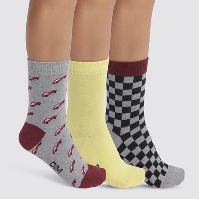 Lot de 3 paires de chaussettes à motif Coton Style DIM