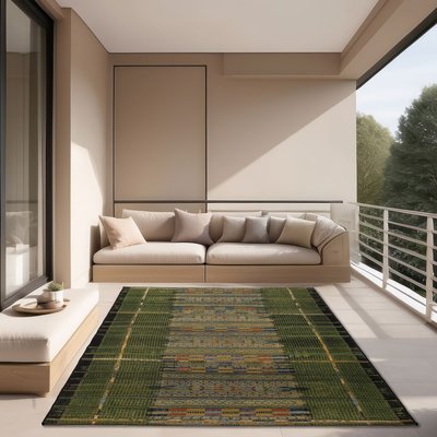 Tapis d'extérieur tissé plat à motifs géométriques - Aurora GINO FALCONE