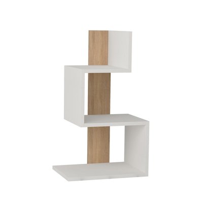 Table de chevet blanc et décor bois chêne L42 cm - ROSIE CALICOSY