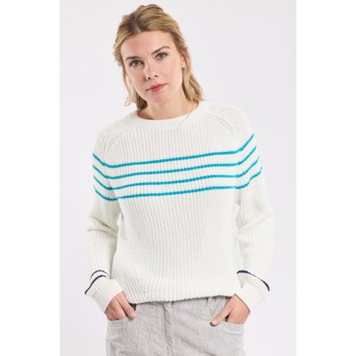 Pull rayé bicolore en coton maille perlée ARMOR-LUX