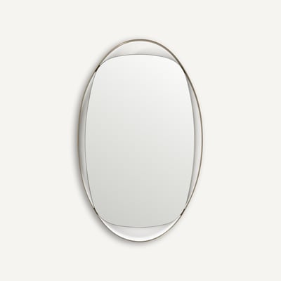Miroir ovale en inox brossé, hauteur 76 cm, AVOLA AM.PM