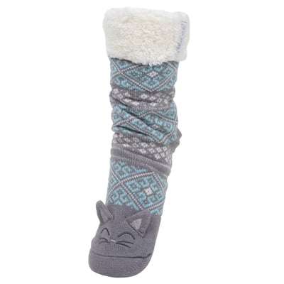 Chaussettes d'intérieur maille jacquard, picots antidérapants ISOTONER