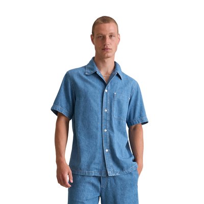 Chemise en jean à manches courtes regular en doux mélange de coton bio MARC O’POLO DENIM