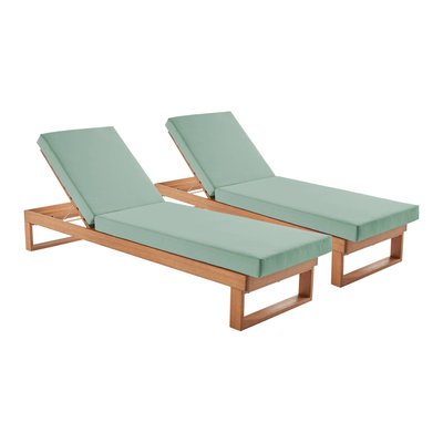 Bain de soleil bois d'eucalyptus multi positions (lot de 2) PAMPLONA SWEEEK