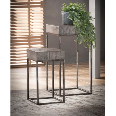 Sellette bois de manguier gris 50 cm LUCKNOW PIER IMPORT