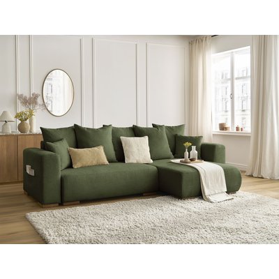 Canapé d'angle convertible 4 places en tissu chiné, SIDONIE BOBOCHIC