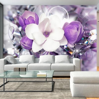Papier peint intissé panoramique Fleurs Purple Empress EDEN