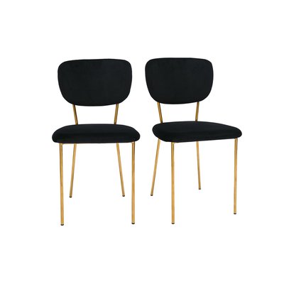 Chaises design en velours pieds métal doré (lot de 2) LEPIDUS MILIBOO