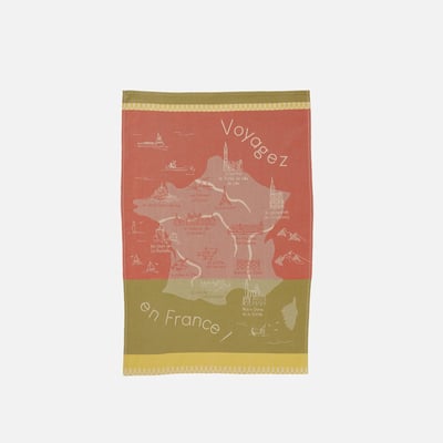 Torchon jacquard LES MONUMENTS DE FRANCE COUCKE