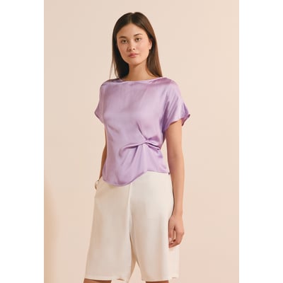 T-shirt drapé avec nœud satiné HANS ETAM