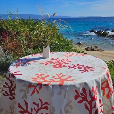 Nappe enduite ronde ou ovale Corail FLEUR DE SOLEIL