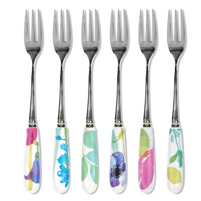 6-Piece Water Garden Pastry Forks Set PORTMEIRION