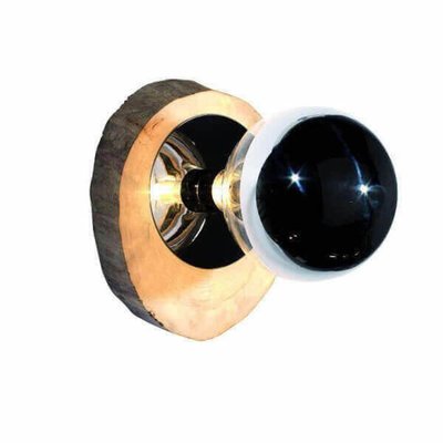 Applique en Bois et Inox Poli Miroir - SLEYES - MATHI DESIGN