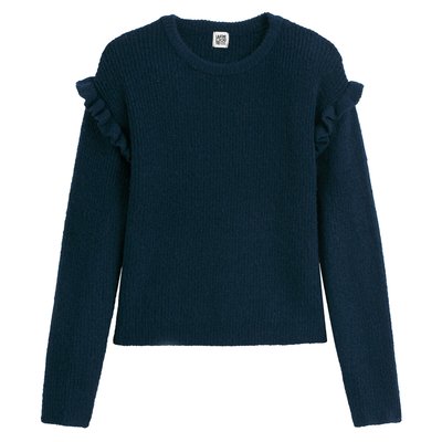 Pull col rond en fine maille avec volants LA REDOUTE COLLECTIONS
