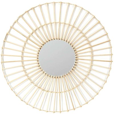 Miroir rond en rotin 75 cm Sun CMP