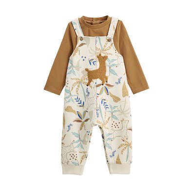 Ensemble salopette bébé en molleton et t-shirt Lamascotte PETIT BEGUIN