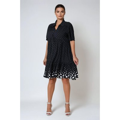 Robe col chemisier imprimée motif graphique a base viscose ultra fluide JEAN-MARC PHILIPPE