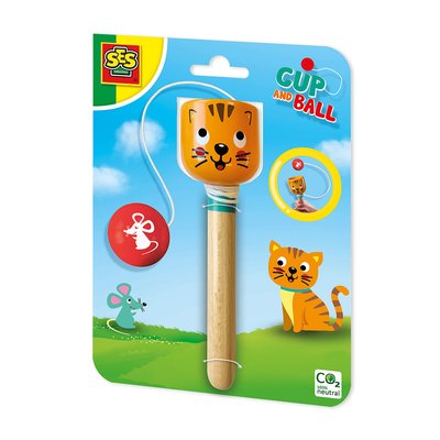Brinquedo "Copo e bola - Gato", SES SES