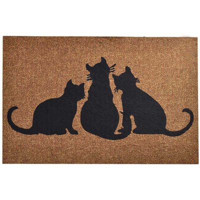 Paillasson en PVC 40 x 60 cm Door Famille chat HANAH HOME