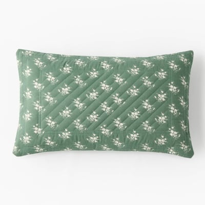 Coussin quilté imprimé fleurs, 30x50cm, 100% coton MONOPRIX