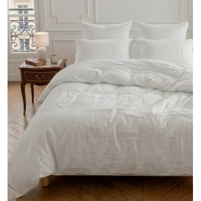 Drap housse adulte SATIN DE COTON BIO LAVÉ KADOLIS
