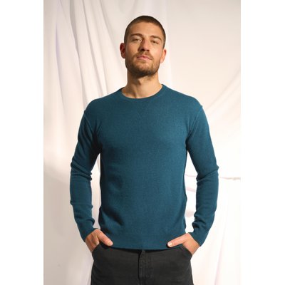 NOE pull col rond vert canard en cachemire JUST CASHMERE
