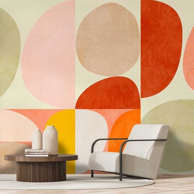 Papier peint formes pastel HEXOA