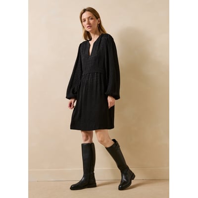 Robe courte manches longues encolure tunisienne LA FEE MARABOUTEE