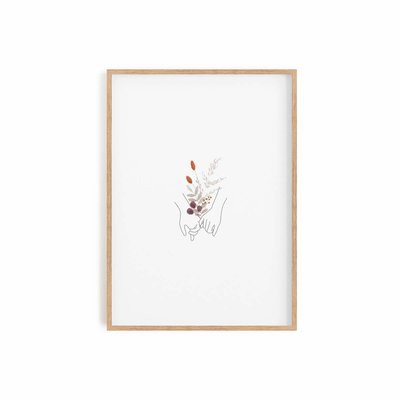 My dear I, Affiche avec porte-affiche en chêne 30cm x 40cm COTTON BIRD