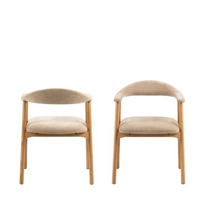 Lot de 2 fauteuils de table en tissu et bois- ANABATE DRAWER